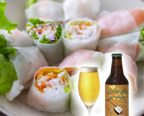 クラフトビール三味線と生春巻き