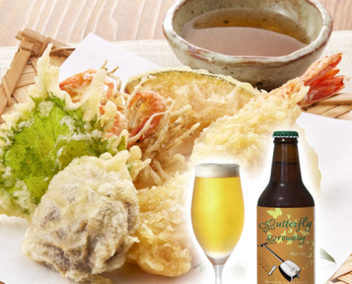 クラフトビール三味線と天ぷら